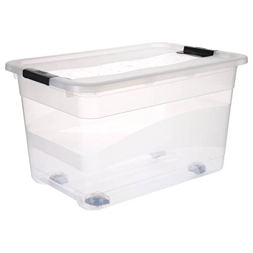 5five - transparente plastikbox 52l "easy roll" von 5 five simply smart