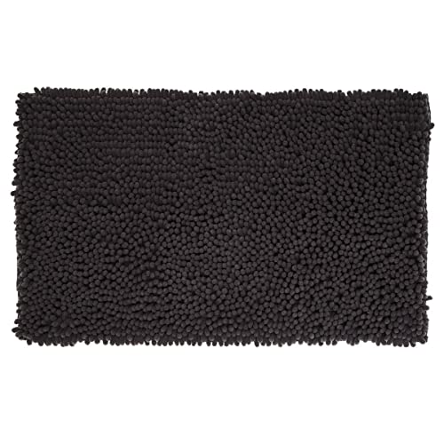Badematte 50x80cm "colorama" schwarz - Maxi Chenille Teppich schwarz, Polyester, Maße L .80 x T 50 cm - 5 five simply smart von 5 five simply smart