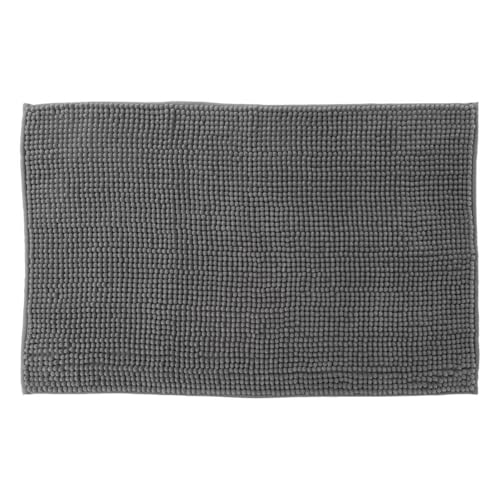 Badteppich 50x80cm "colorama" anthrazitgrau - Chenille Teppich, grau, Polyester, Abmessungen 80,5x50 cm - 5 five simply smart von 5 five simply smart