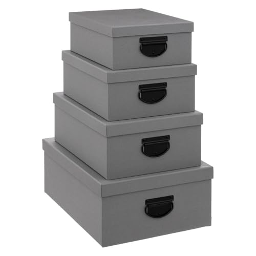 Box Jute-Effekt x 4 Dunkelgrau von 5 five simply smart
