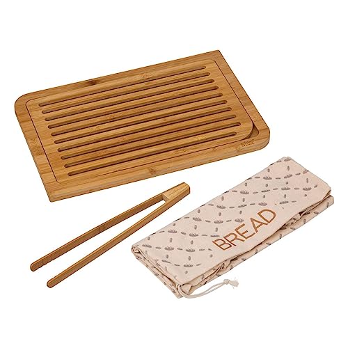 Brotschneidebrett mit zubehör bambus 40x27cm - 5 five simply smart von 5 five simply smart