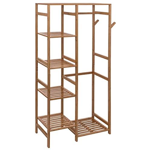 Five Kleiderstange aus Bambus, 4 Einlegeböden und 2 Haken, Höhe 170 cm von 5 five simply smart