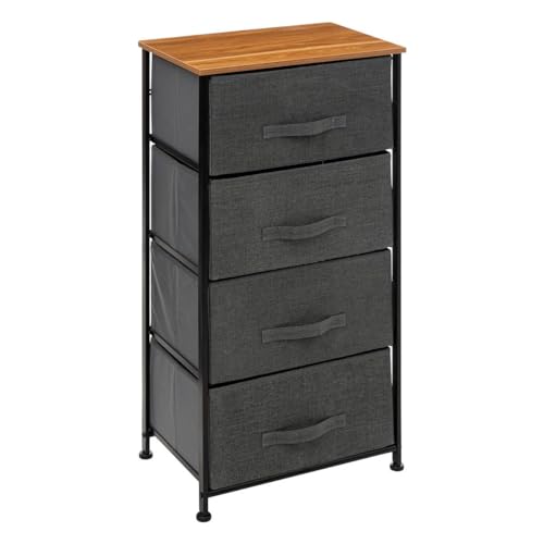 5 five simply smart Rollcontainer mit 4 Schubladen, Stoff, Anthrazitgrau von 5 five simply smart