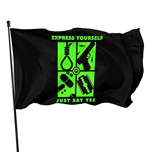 Garten Flaggen Typ O Negativ Drücken Sie Sich Aus Dekorative Fahnen Durable Feiertage Flags Verblassen ​Beständig Yard-Flaggen Für Garten Rasen Jahreszeiten 152x90 cm von 501