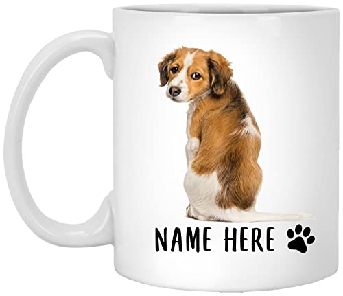 Kaffeebecher Kooikerhondje Welpe Sitzt Individueller Text Keramik Tasse Personalisierte Geburtstagstasse Classic Kaffee Tasse Für Kollegen Büro Geschenk 330 ML von 501