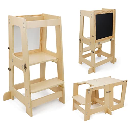 509 Prema 3IN1 Lernturm mit Tafel, für Kinder, Kinderküchenhelfer, Montessori, Tritthocker, umbaubar in Kindertisch und Stuhl (Natur) 509 Prema 3IN1 Lernturm mit Tafel, für Kinder, Kinderküchenhelfer, Montessori, Tritthocker, umbaubar in Kindertisch und Stuhl (Natur) von 509