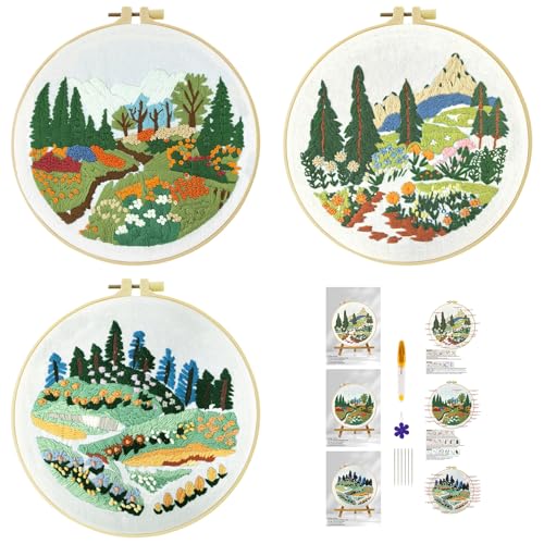51buyoutgo 3pcs Blumen Landschaft Stickset Sticken Set für Erwachsene Anfänger Embroidery Kit Stickerei Stick Set Stickvorlagen Kreuzstich Vorgedruckt Stickbilder Stickbild Stickpackung Stickvorlage 51buyoutgo 3pcs Blumen Landschaft Stickset Sticken Set für Erwachsene Anfänger Embroidery Kit Stickerei Stick Set Stickvorlagen Kreuzstich Vorgedruckt Stickbilder Stickbild Stickpackung Stickvorlage von 51buyoutgo