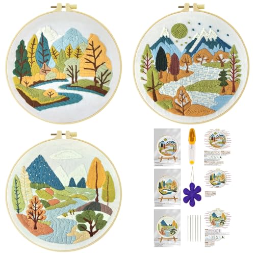 51buyoutgo 3pcs Flusslandschaft Stickset Sticken Set für Erwachsene Anfänger Embroidery Kit Stickerei Stick Set Stickvorlagen Kreuzstich Vorgedruckt Stickbilder Stickbild Stickpackung Stickvorlage 51buyoutgo 3pcs Flusslandschaft Stickset Sticken Set für Erwachsene Anfänger Embroidery Kit Stickerei Stick Set Stickvorlagen Kreuzstich Vorgedruckt Stickbilder Stickbild Stickpackung Stickvorlage von 51buyoutgo