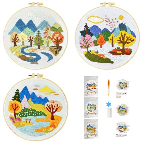 51buyoutgo 3pcs Flusslandschaft Stickset Sticken Set für Erwachsene Anfänger Embroidery Kit Stickerei Stick Set Stickvorlagen Kreuzstich Vorgedruckt Stickbilder Stickbild Stickpackung Stickvorlage 51buyoutgo 3pcs Flusslandschaft Stickset Sticken Set für Erwachsene Anfänger Embroidery Kit Stickerei Stick Set Stickvorlagen Kreuzstich Vorgedruckt Stickbilder Stickbild Stickpackung Stickvorlage von 51buyoutgo