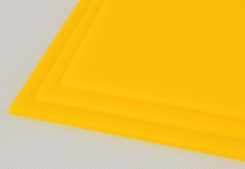 3 mm Acryl-Kunststoffplatte Schild Material – mehrere Größen und Farben – Schwarz, Weiß, Rot, Grün, Blau, Orange (A4 (300 mm x 200 mm), Gelb) von 52 North