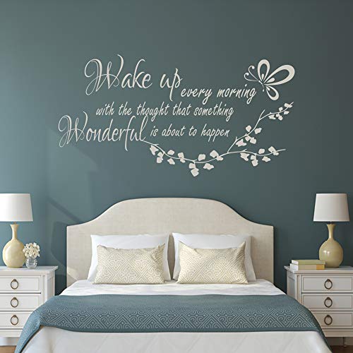 V063 Wandtattoo / Wandaufkleber mit inspirierendem Zitat "Wake up Every Morning" von 52 North