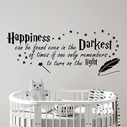 Wandtattoo v033 mit Zitat "Happiness can be Found Even in The Darkest of Times", für Kinderzimmer, Schlafzimmer, Zuhause, Vinyl v033 (andere Farbe) von 52 North