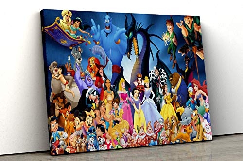 52north Cartoon-Figuren-Sammlung Leinwanddruck gerahmt Wandkunst Kinderzimmer Dekor pp204 (A1 (30x20inch)) von 52north