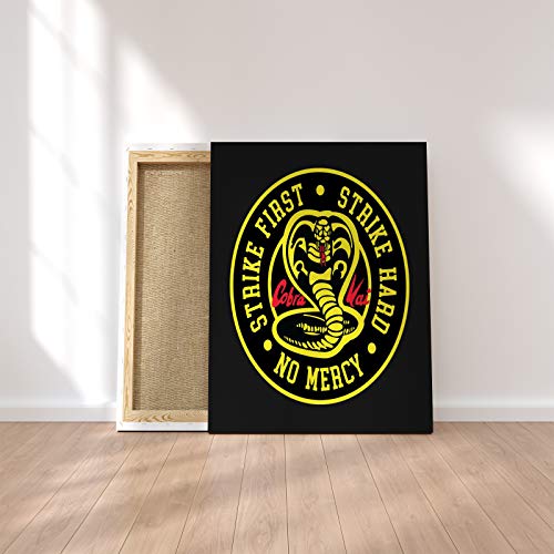 52north Karate-Logo berühmtes Strike First Strike Hard No Mercy Leinwand, Wand-Kunstdruck, Geschenk für Schlafzimmer, Dojo, Fitnessstudio, Verschiedene Größen pp335 (A4 (8x12inch)) von 52north