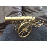 Vintage Große Massive Messing Kanonen Papiergewichte/Schreibtischstück Feuerwehrhunde von 5426408