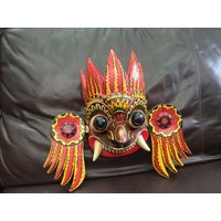 Wunderschöne Große Vintage Thai Wandbehang Handgeschnitzt Gesichtsmaske Wunderschöne Große Vintage Thai Wandbehang Handgeschnitzt Gesichtsmaske von 5426408