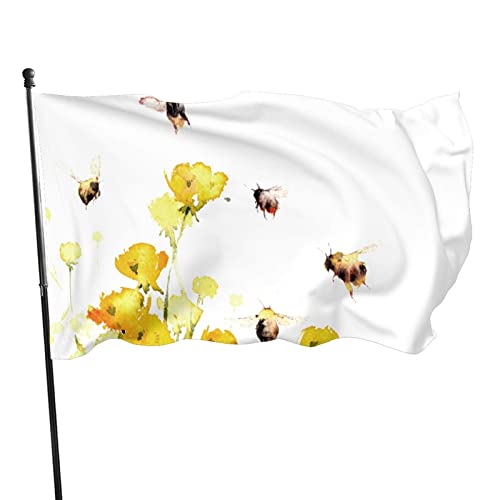 Fahne 90X150cm Bienen Pflücken Nektar Flagge Doppelt Genäht Garten Banner Robuste Dekoration Flagge Für Paraden Veranda Hof von 550