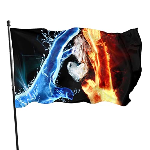 Fahne 90X150cm Feuer-Eis-Hand-Liebe Flagge Lebendige Farbe Garten Banner Lichtbeständige Dekoration Fähnchen Für Drinnen Bar Hof von 550