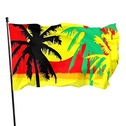 Fahnen 90X150cm Reggae Island Sunset Plam Tree Gartenflagge Gedruckt Dekoration Fähnchen Wetterfeste Flagge Für Drinnen Aktivitäten Haus von 550