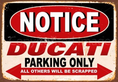 5562 Blechschild aus Aluminium mit Aufschrift "Ducati Motorcycles Parking Only", Retro-Poster für Zuhause, Garage, Teller, Café, Pub, 30 x 20 cm von 5562