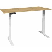 58 Aufm Kessel - Schreibtisch höhenverstellbar elektrisch Edithe 120x70 weiß/asteiche 14235-12070 von 58 AUFM KESSEL