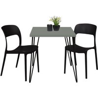 Bistrotisch Eirena 70x70x75 schwarz matt/pine green matt lack 14492 von 58 AUFM KESSEL