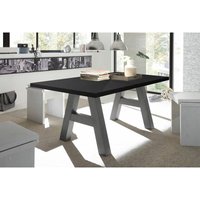 Esstisch ausziehbar Elia 3 140 x 90 x 75 Esszimmertisch Graphit/Schwarzstahl 13273-140 von 58 AUFM KESSEL