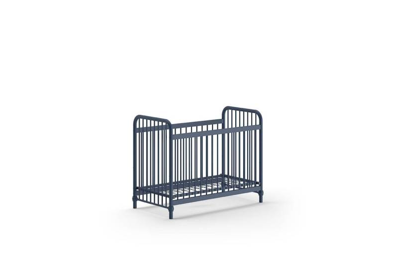 58 aufm Kessel Bettgestell Babybett Kay 131x71x102 Metallbett Gitterbett Metall Blau matt (inkl. Versand, Lieferung bis Verwendungsstelle), Liegefläche 60 x 120, Metallgitterrost, 2 Höhenstufen, moderne Optik von 58 aufm Kessel