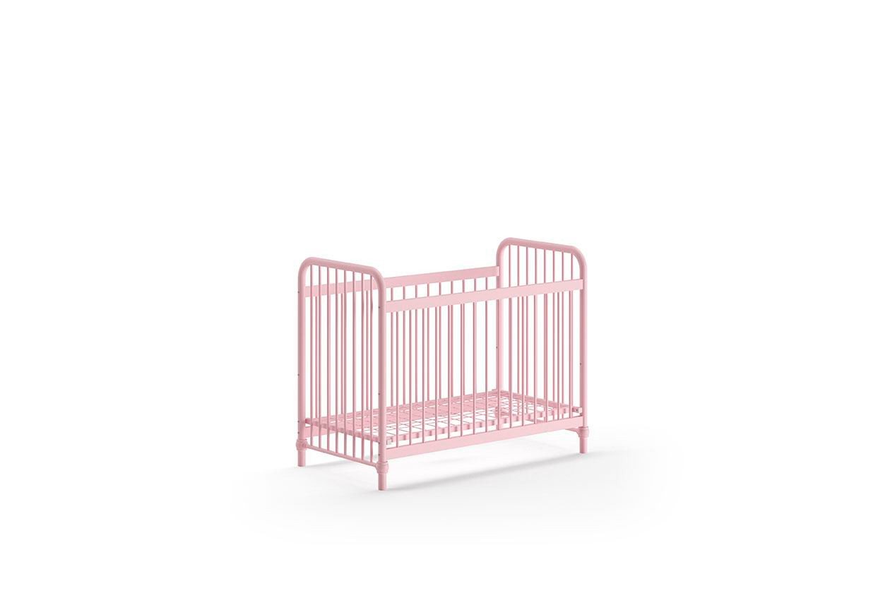 58 aufm Kessel Bettgestell Babybett Kay 131x71x102 Metallbett Gitterbett Metall Pink matt (inkl. Versand, Lieferung bis Verwendungsstelle), Liegefläche 60 x 120, Metallgitterrost, 2 Höhenstufen, moderne Optik von 58 aufm Kessel