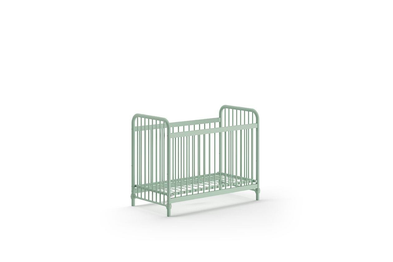 58 aufm Kessel Bettgestell Babybett Kay 131x71x102 Metallbett Gitterbett Metall Grün matt (inkl. Versand, Lieferung bis Verwendungsstelle), Liegefläche 60 x 120, Metallgitterrost, 2 Höhenstufen, moderne Optik von 58 aufm Kessel