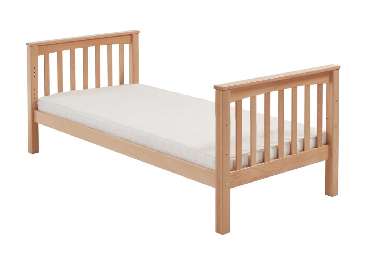 58 aufm Kessel Bettgestell Einzelbett Giustina 209x99x80 Seniorenbett Massivholz Buche lackiert (inkl. Versand), Kinderbett Jugendbett Gästebett Liegefläche 90x200 Stabil hochwertig von 58 aufm Kessel