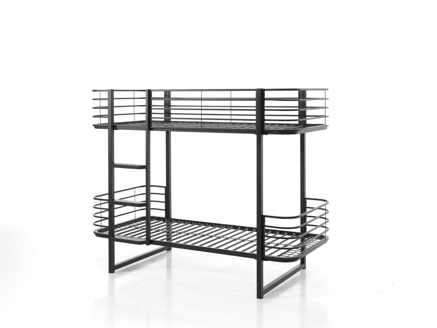 58 aufm Kessel Bettgestell Etagenbett Karolin 205x99x166 Hochbett Kinderbett Metall Schwarz (inkl. Versand, Lieferung bis Verwendungsstelle), Liegefläche 90 x 200, obere Liegefläche mit hohem Absturzschutz von 58 aufm Kessel