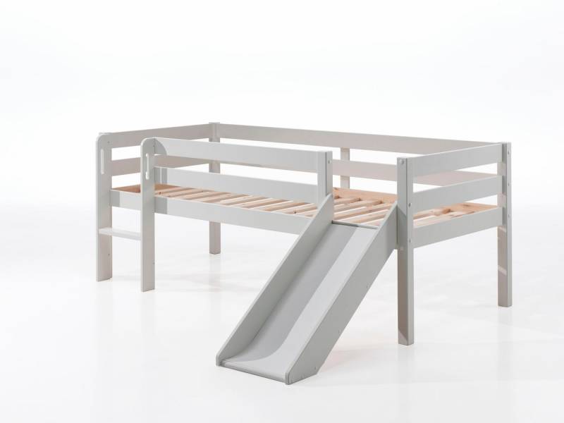 58 aufm Kessel Bettgestell Kojenbett mit Rutsche Karolina 208x175x83 Kinderbett Massivholz Weiß (inkl. Versand, Lieferung bis Verwendungsstelle), Liegefläche 90 x 200, niedrige Höhe, ideal für Dachschrägen von 58 aufm Kessel