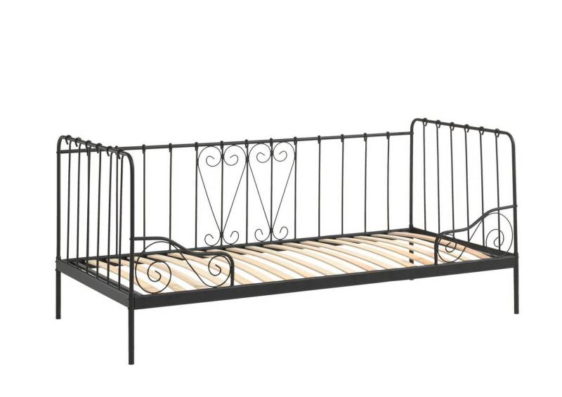 58 aufm Kessel Bettgestell Metallbett Kamenka 205x95x90 Einzelbett Metall Schwarz (inkl. Versand, Lieferung bis Verwendungsstelle), Liegefläche 90x200, Kojenbett aus Metall mit stabilem Rohrrahmen von 58 aufm Kessel