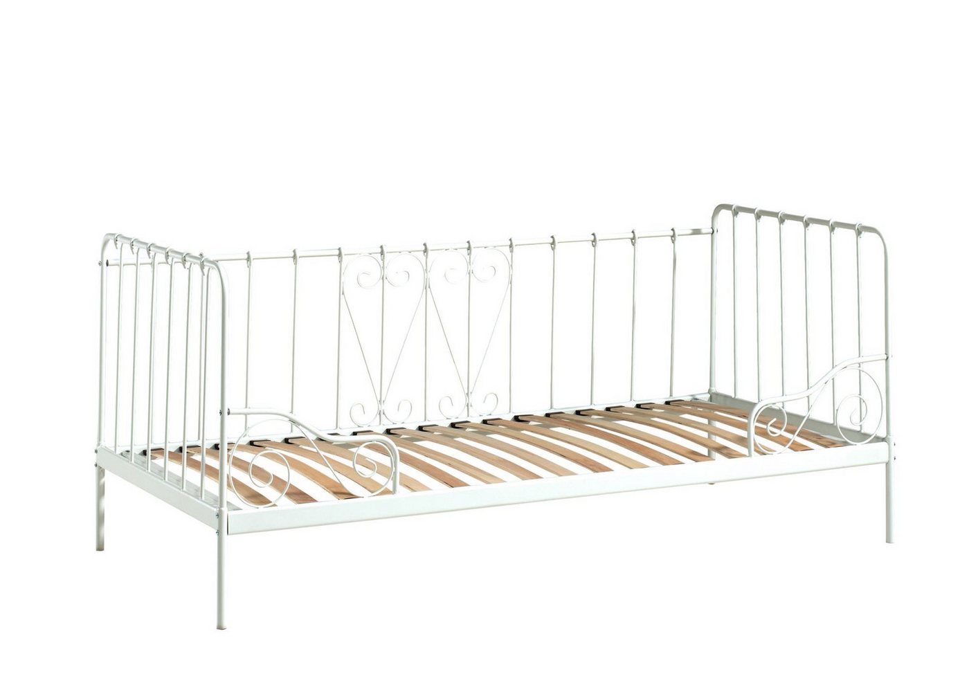 58 aufm Kessel Bettgestell Metallbett Kamenka 205x95x90 Einzelbett Metall Weiß (inkl. Versand, Lieferung bis Verwendungsstelle), Liegefläche 90x200, Kojenbett aus Metall mit stabilem Rohrrahmen von 58 aufm Kessel