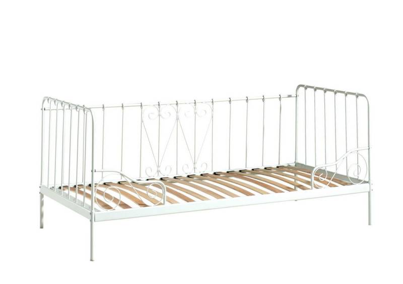 58 aufm Kessel Bettgestell Metallbett Kamenka 205x95x90 Einzelbett Metall Weiß (inkl. Versand, Lieferung bis Verwendungsstelle), Liegefläche 90x200, Kojenbett aus Metall mit stabilem Rohrrahmen von 58 aufm Kessel