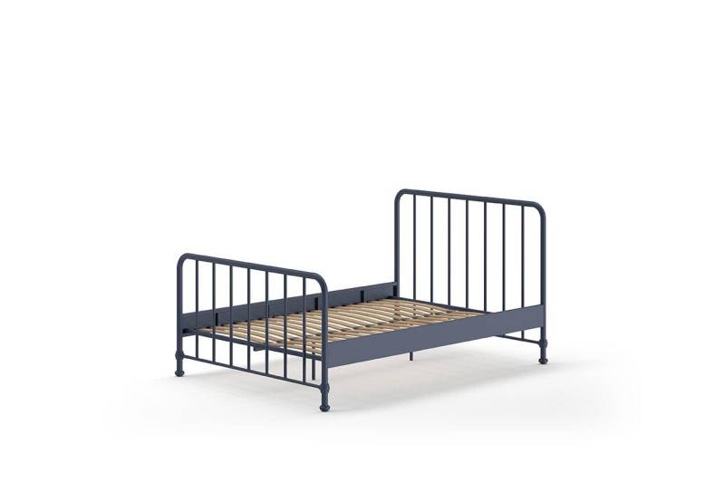 58 aufm Kessel Bettgestell Metallbett Kay 147x207x110 Einzelbett Metall Blau matt (inkl. Versand, Lieferung bis Verwendungsstelle), Liegefläche 140 x 200, stabile Konstruktion, Lattenrost inklusive von 58 aufm Kessel