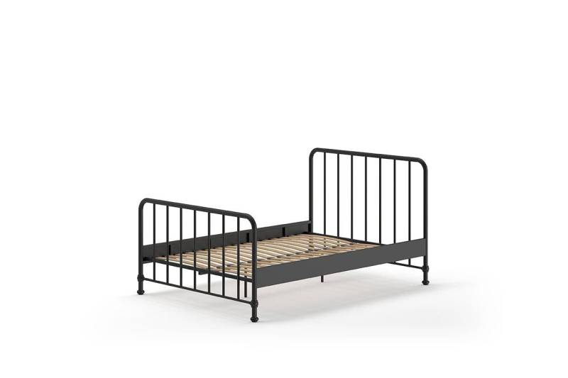 58 aufm Kessel Bettgestell Metallbett Kay 147x207x110 Einzelbett Metall Schwarz matt (inkl. Versand, Lieferung bis Verwendungsstelle), Liegefläche 140 x 200, stabile Konstruktion, Lattenrost inklusive von 58 aufm Kessel