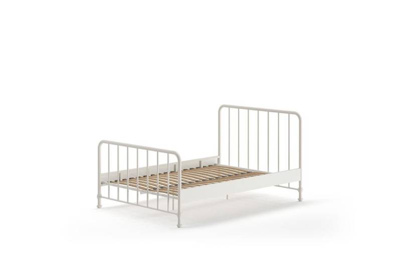 58 aufm Kessel Bettgestell Metallbett Kay 147x207x110 Einzelbett Metall Weiß matt (inkl. Versand, Lieferung bis Verwendungsstelle), Liegefläche 140 x 200, stabile Konstruktion, Lattenrost inklusive von 58 aufm Kessel
