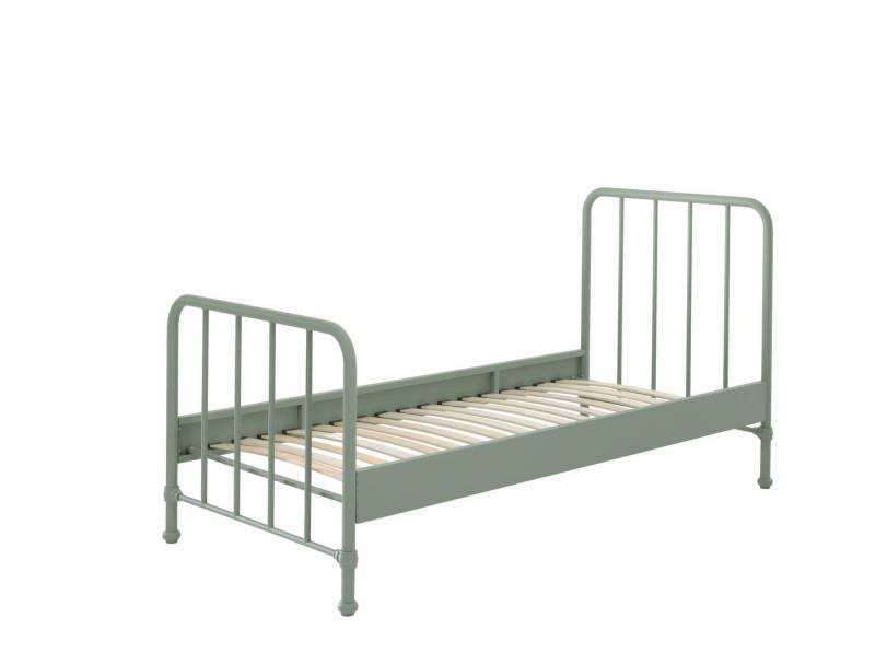 58 aufm Kessel Bettgestell Metallbett Kay 97x206x110 Einzelbett Industriedesign Metall Grün matt (inkl. Versand, Lieferung bis Verwendungsstelle), Liegefläche 90x200, modernes Bett mit Rohrrahmen und trendiger Optik von 58 aufm Kessel