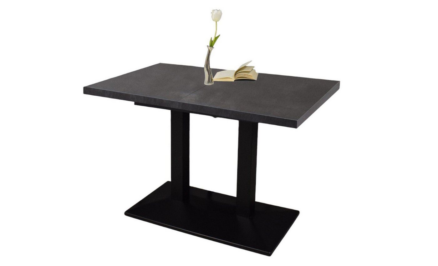 58 aufm Kessel Bistrotisch Bartisch ausziehbar Eleen schwarz matt/graphit (inkl. Versand, 1 Tisch), Stylischer Küchentisch: robust, elegant und praktisch für jede Küche von 58 aufm Kessel