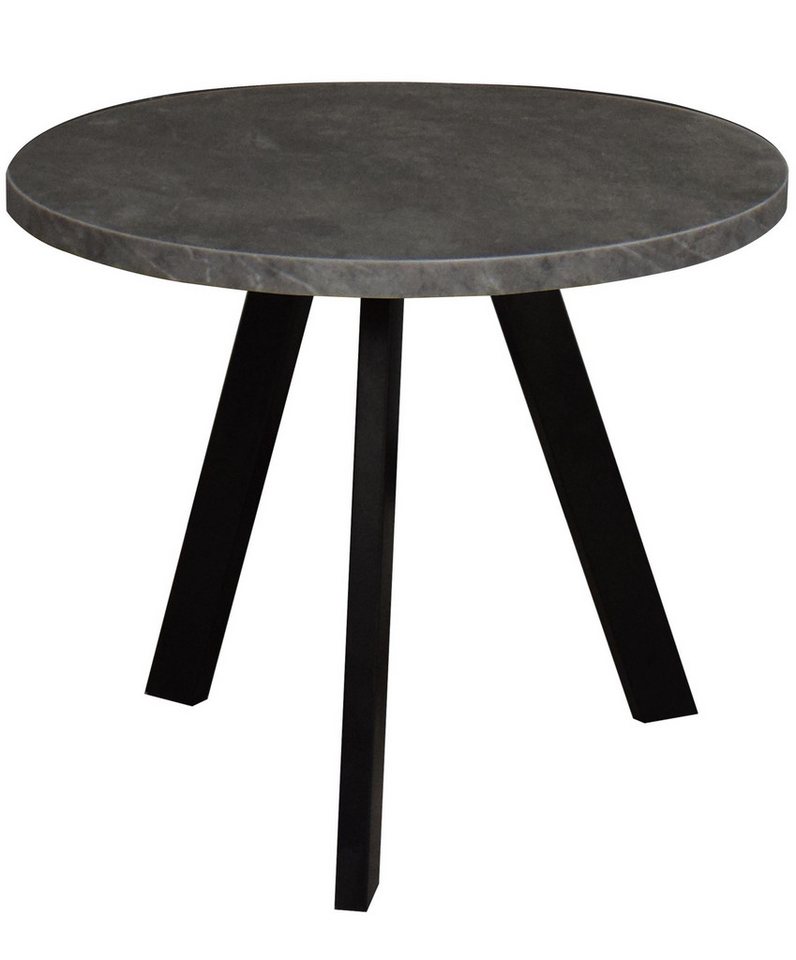 58 aufm Kessel Couchtisch Beistelltisch Rund 1 Elesa 60x51x60 Holzwerkstoff Schwarz/Keramik grau (inkl. Lieferung bis an die Tür, 1-St., Lieferung bis zur Haustür), Tisch rund als Couchtisch oder Beistelltisch nutzbar Metallgestell von 58 aufm Kessel
