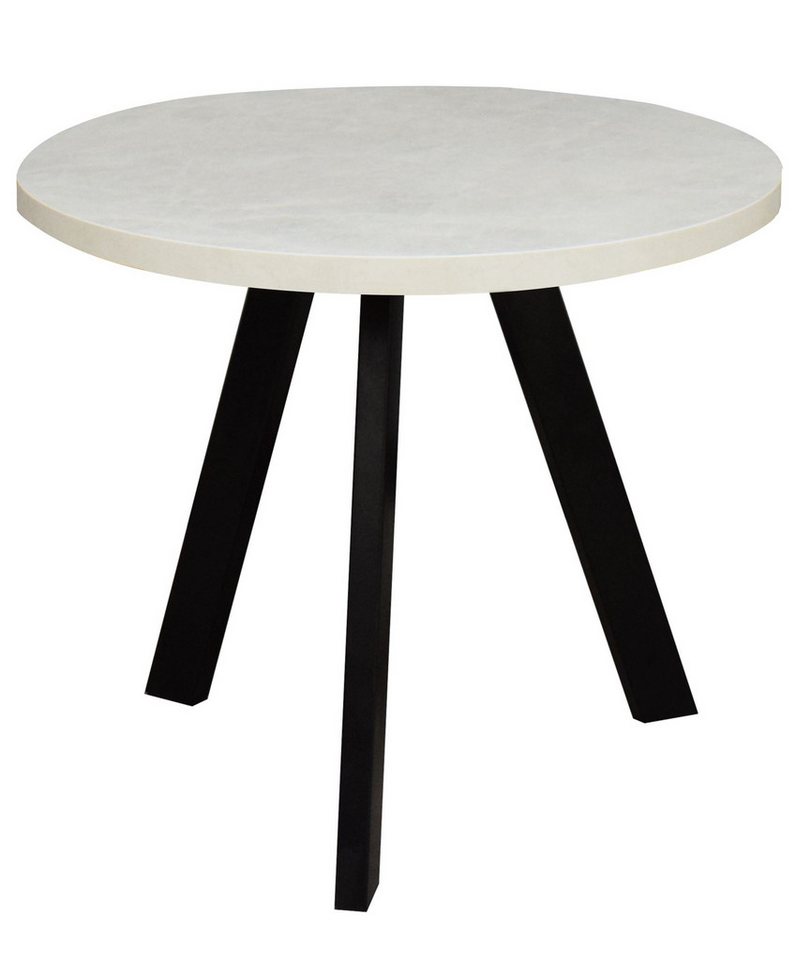 58 aufm Kessel Couchtisch Beistelltisch Rund 1 Elesa 60x51x60 Holzwerkstoff Schwarz/Keramik weiß (inkl. Lieferung bis an die Tür, 1-St., Lieferung bis zur Haustür), Tisch rund als Couchtisch oder Beistelltisch nutzbar Metallgestell von 58 aufm Kessel