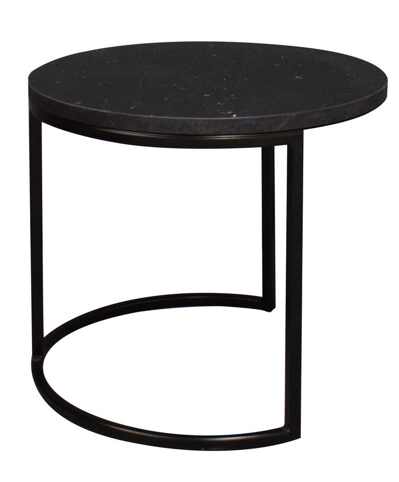 58 aufm Kessel Couchtisch Beistelltisch Rund 2 Elesa 60x51x60 Holzwerkstoff Keramik Schwarz (inkl. Lieferung bis an die Tür, 1-St., Lieferung bis zur Haustür), Tisch rund als Couchtisch oder Beistelltisch nutzbar Metallgestell von 58 aufm Kessel