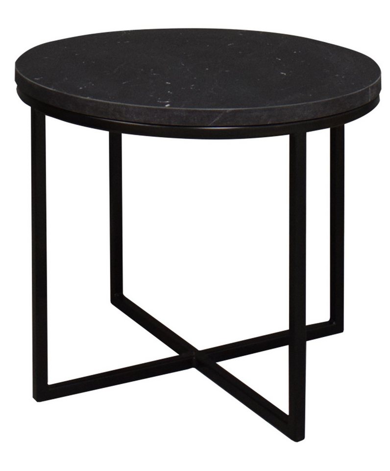 58 aufm Kessel Couchtisch Beistelltisch Rund 3 Elesa 60x51x60 Holzwerkstoff Keramik Schwarz (inkl. Lieferung bis an die Tür, 1-St., Lieferung bis zur Haustür), Tisch rund als Couchtisch oder Beistelltisch nutzbar Metallgestell von 58 aufm Kessel