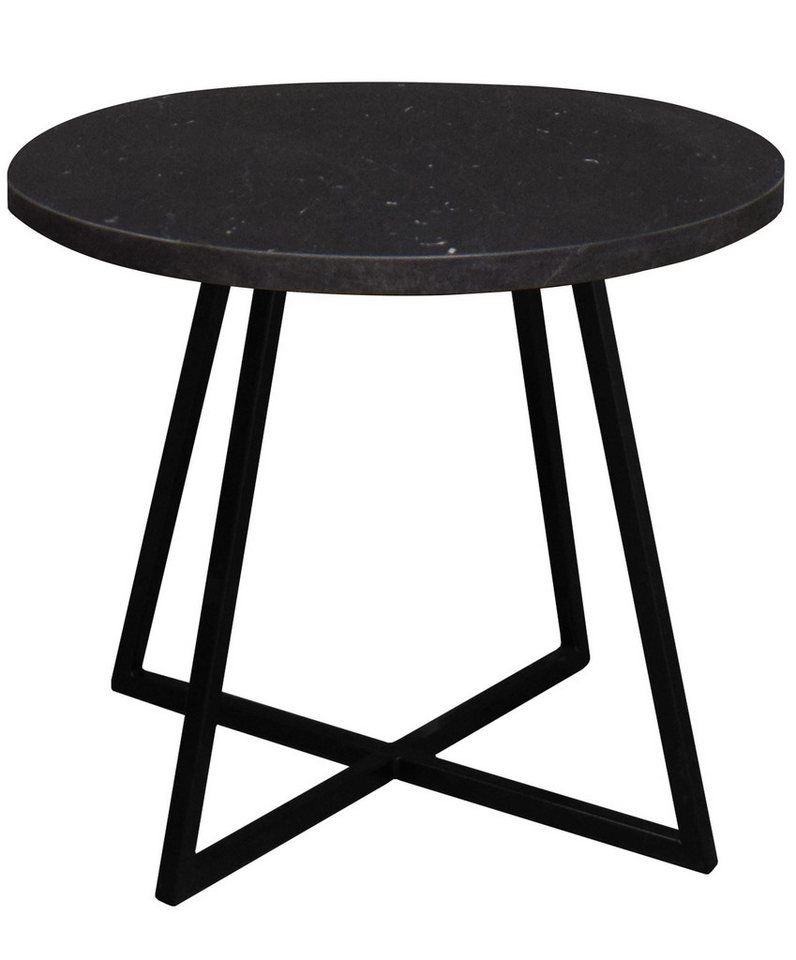 58 aufm Kessel Couchtisch Beistelltisch Rund 4 Elesa 60x51x60 Holzwerkstoff Keramik Schwarz (inkl. Lieferung bis an die Tür, 1-St., Lieferung bis zur Haustür), Tisch rund als Couchtisch oder Beistelltisch nutzbar Metallgestell von 58 aufm Kessel