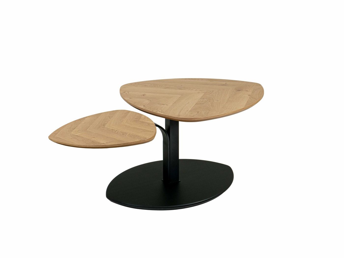 58 aufm Kessel Couchtisch Funktionstisch Charity 110x47x70 Metall+Echtholz Wildeiche/Schwarz (inkl. Lieferung bis in die Wohnung, 1-St., Lieferung bis Verwendungsstelle), stufenlos höhenverstellbar Tischplatte Echtholz furniert in Blattoptik von 58 aufm Kessel