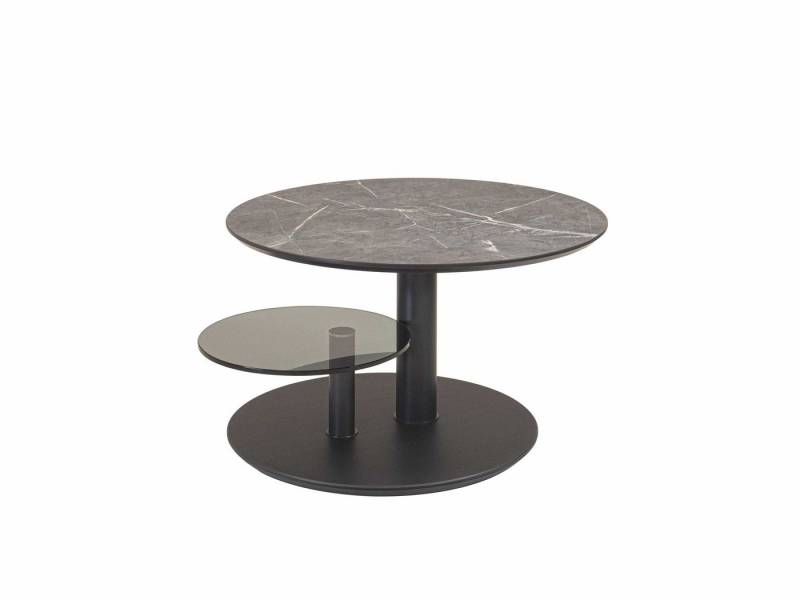 58 aufm Kessel Couchtisch Funktionstisch Cicily 75x47x75 Metall+MDF Anthrazit/Marble Grigio (inkl. Lieferung bis in die Wohnung, 1-St., Lieferung bis Verwendungsstelle), stufenlos höhenverstellbar Tischplatte aus MDF mit HPL Auflage von 58 aufm Kessel