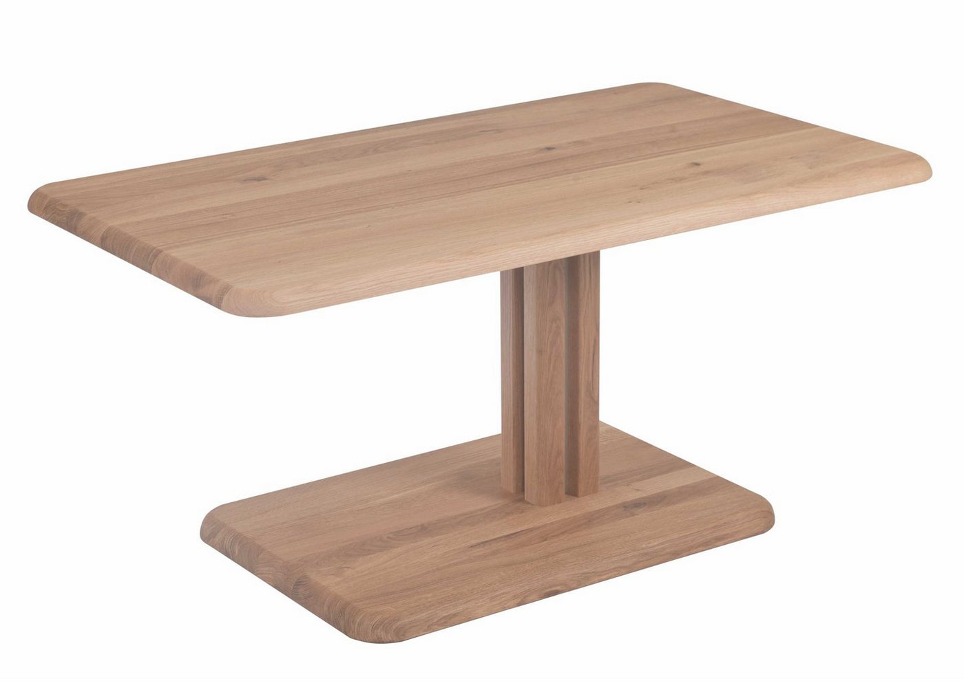 58 aufm Kessel Couchtisch Funktionstisch Ciel 100x49x60 Massivholz Wildeiche Bianco (inkl. Lieferung bis in die Wohnung, 1-St., Lieferung bis Verwendungsstelle), stufenlos höhenverstellbar Tischplatte aus Massivholz auf Rollen von 58 aufm Kessel