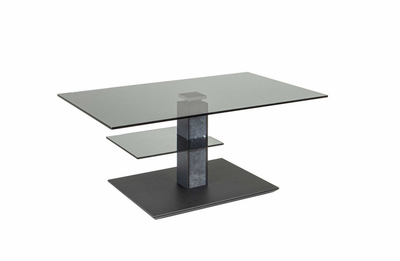 58 aufm Kessel Couchtisch Funktionstisch Cläre 100x47x60 Metall+Parsolglas Marble Grigio/Grau (inkl. Lieferung bis in die Wohnung, 1-St., Lieferung bis Verwendungsstelle), stufenlos höhenverstellbar 10,0 mm ESG Sicherheitsglas auf Rollen von 58 aufm Kessel